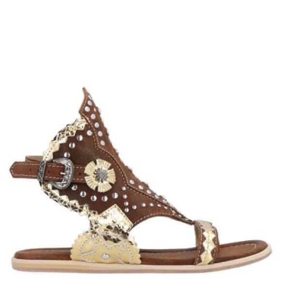 Free People Shoes - El Vaquero Maya Sandals - limited edition Mou/gold. Sz. 40